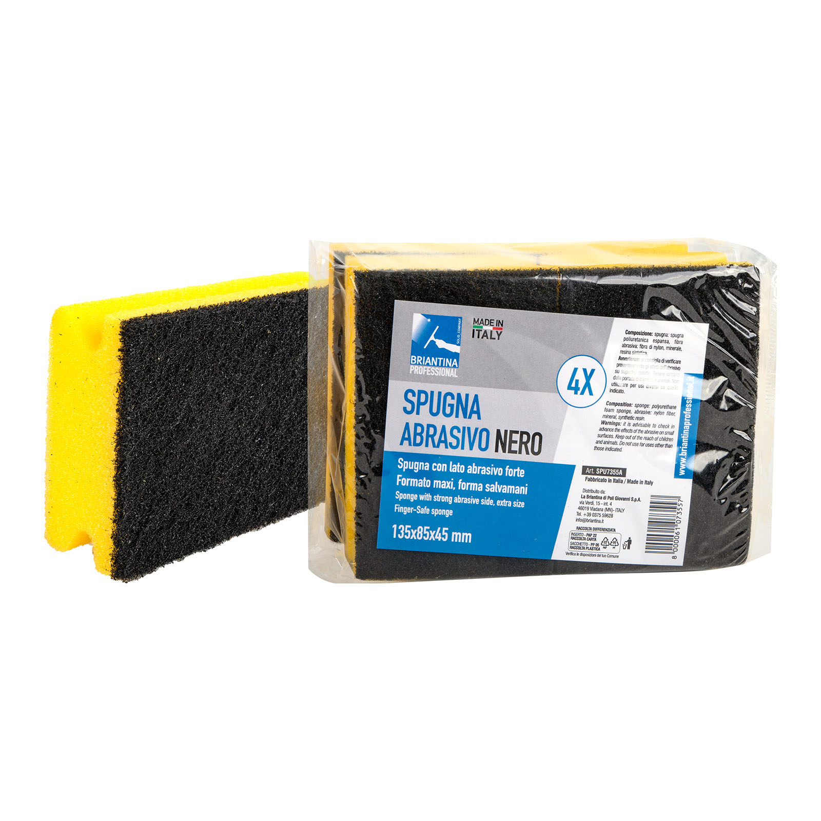 Spugna Fibra Extra Nera - 4 pezzi